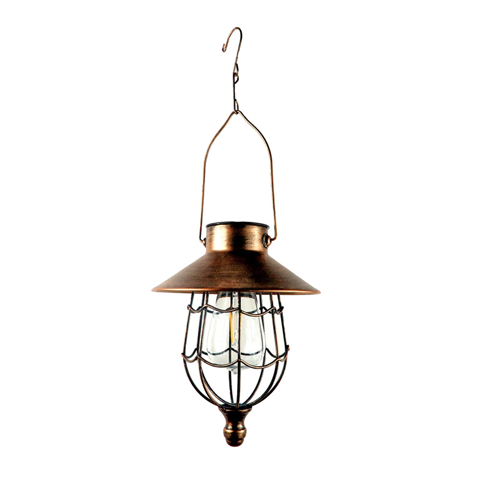 Solar Powered Outdoor Hanging Lantern - Waterproof Metal Garden Light with Hook for Patio, Backyard, Deck & Camping | Perfect for Evening Gatherings & Landscape Lighting
