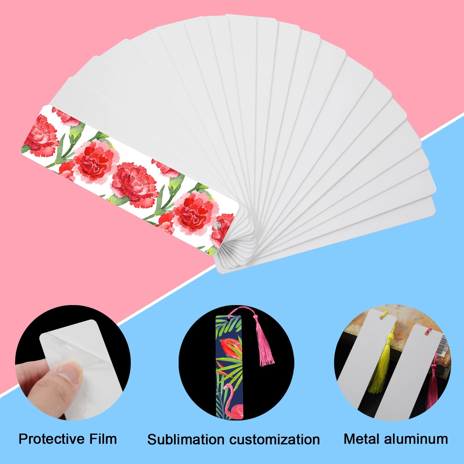 30 Pcs DIY Sublimation Blank Bookmarks - 5.9
