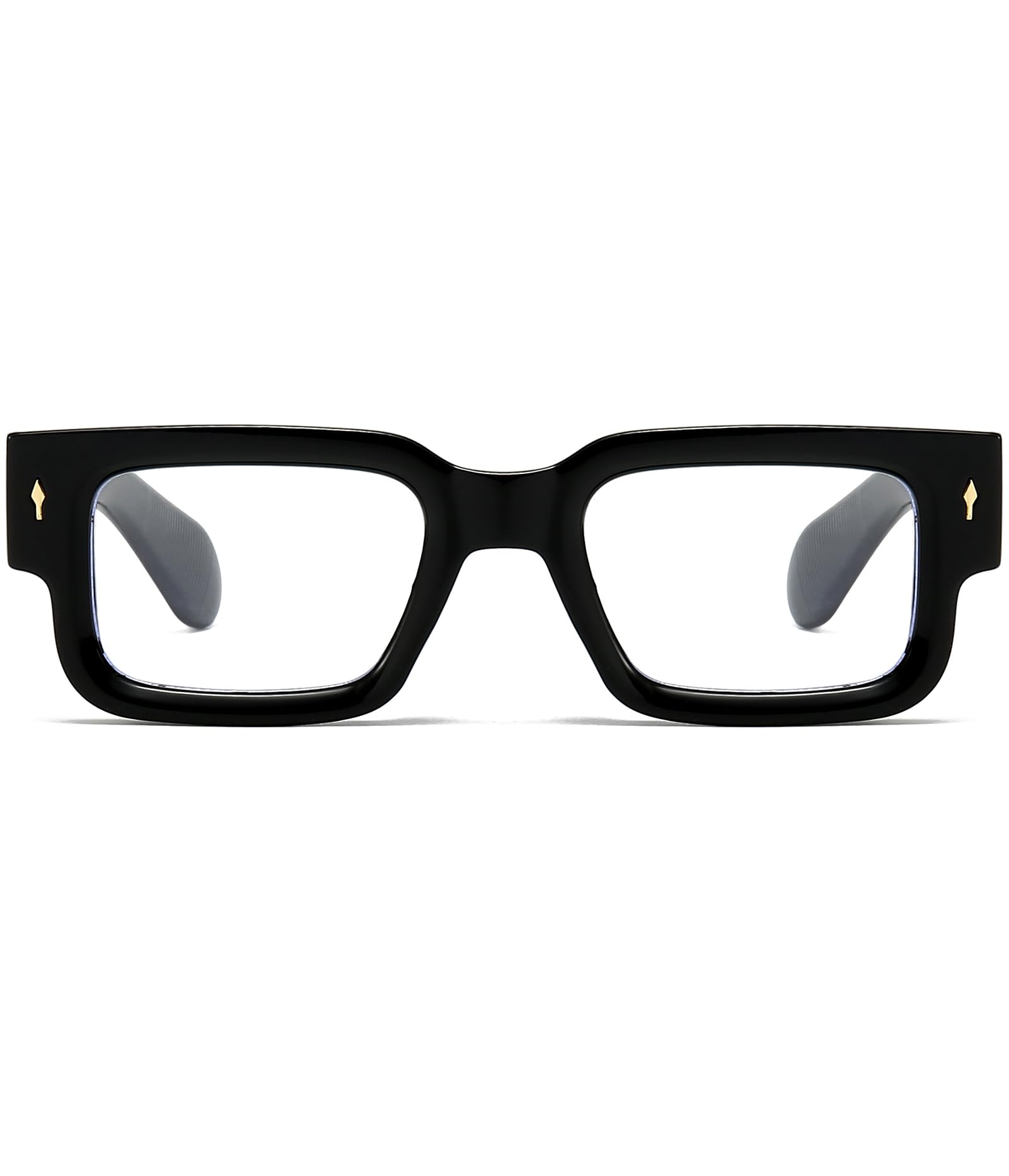 Trendy Square Blue Light Blocking Glasses for Women & Men - Thick Frame Rectangle Computer Eyeglasses for Work, Gaming & Screen Time Protection