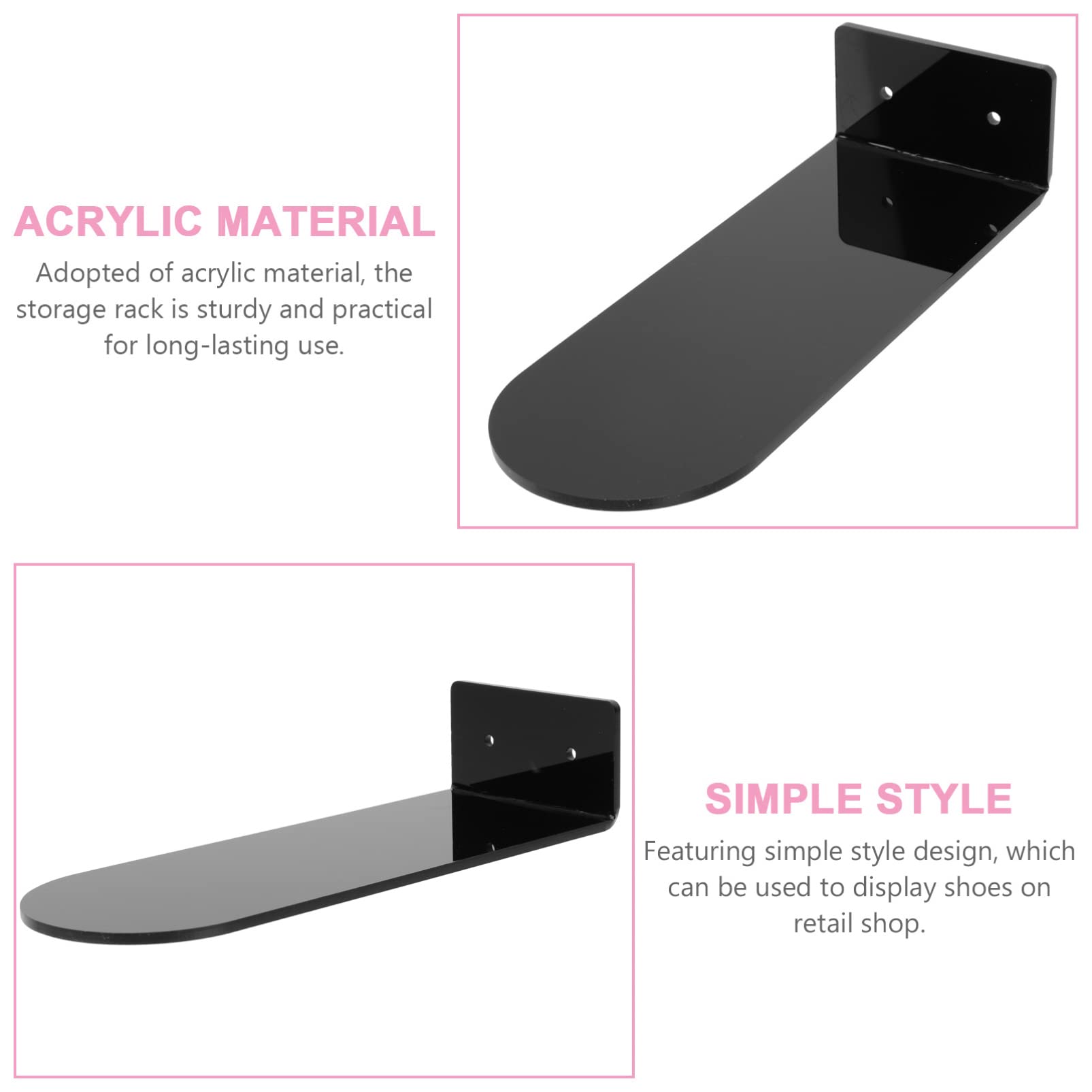 1 Set Acrylic Floating Shoe Rack - Wall Mounted Suspended Shoe Display Stand for Basketball & Sports Shoes - Space Saving Shoe Storage Organizer for Closet, Bedroom, or Entryway