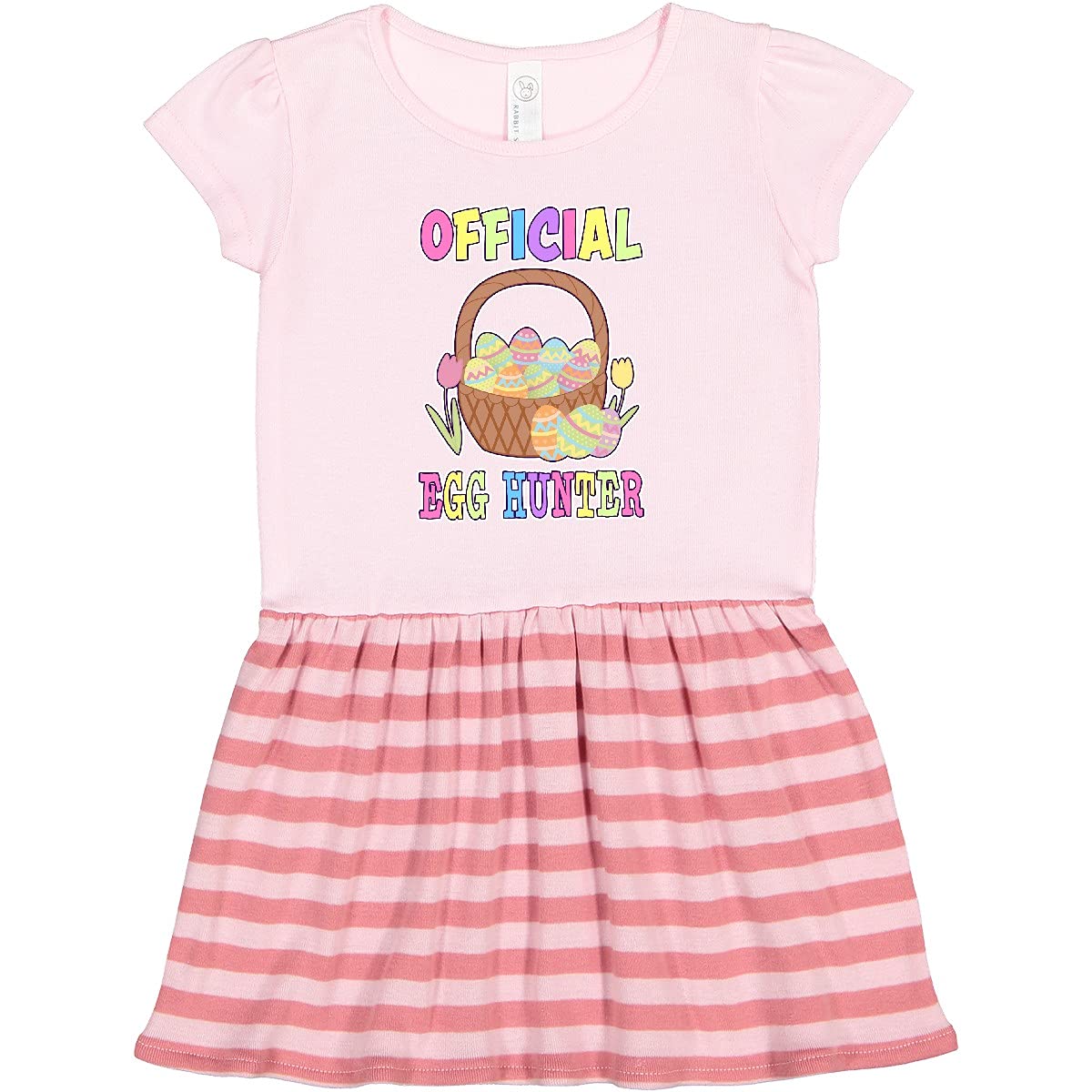 Inktastic Official Egg Hunter Toddler Dress - Easter Basket & Eggs Design - Cute Holiday Outfit for Girls & Boys - Perfect for Easter Egg Hunts, Church, & Family Gatherings