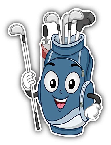 Cartoon Golf Club Bag Mascot Vinyl Decal Sticker - Waterproof Car & Bumper Sticker (5 Inch) - Perfect for Golf Lovers, Car Decoration, and Personalized Gifts