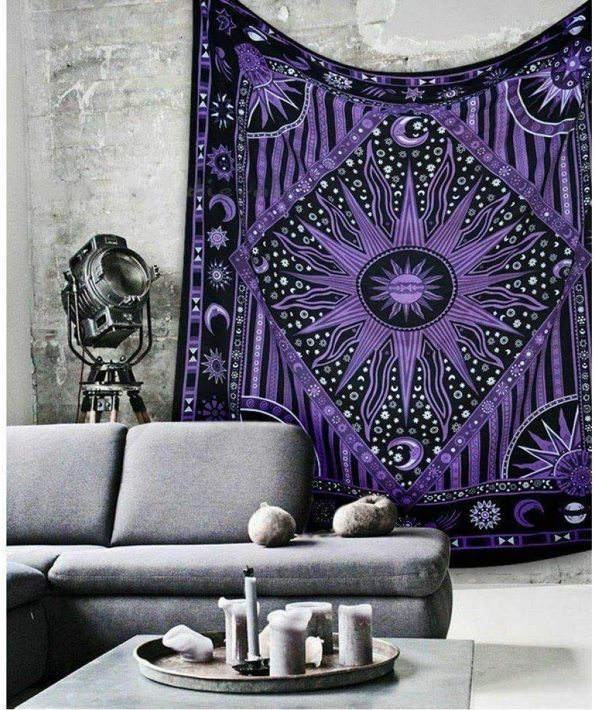 Celestial Tie Dye Moon Tapestry - Boho Wall Hanging for Bedroom & Dorm Decor