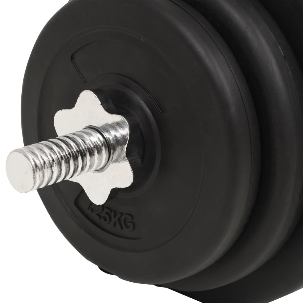 vidaXL Barbell and Dumbbell Set - 66.1 lb Free Weights for Home Gym, Strength Training Equipment for Men & Women - Perfect for Weightlifting, CrossFit, and Full-Body Workouts