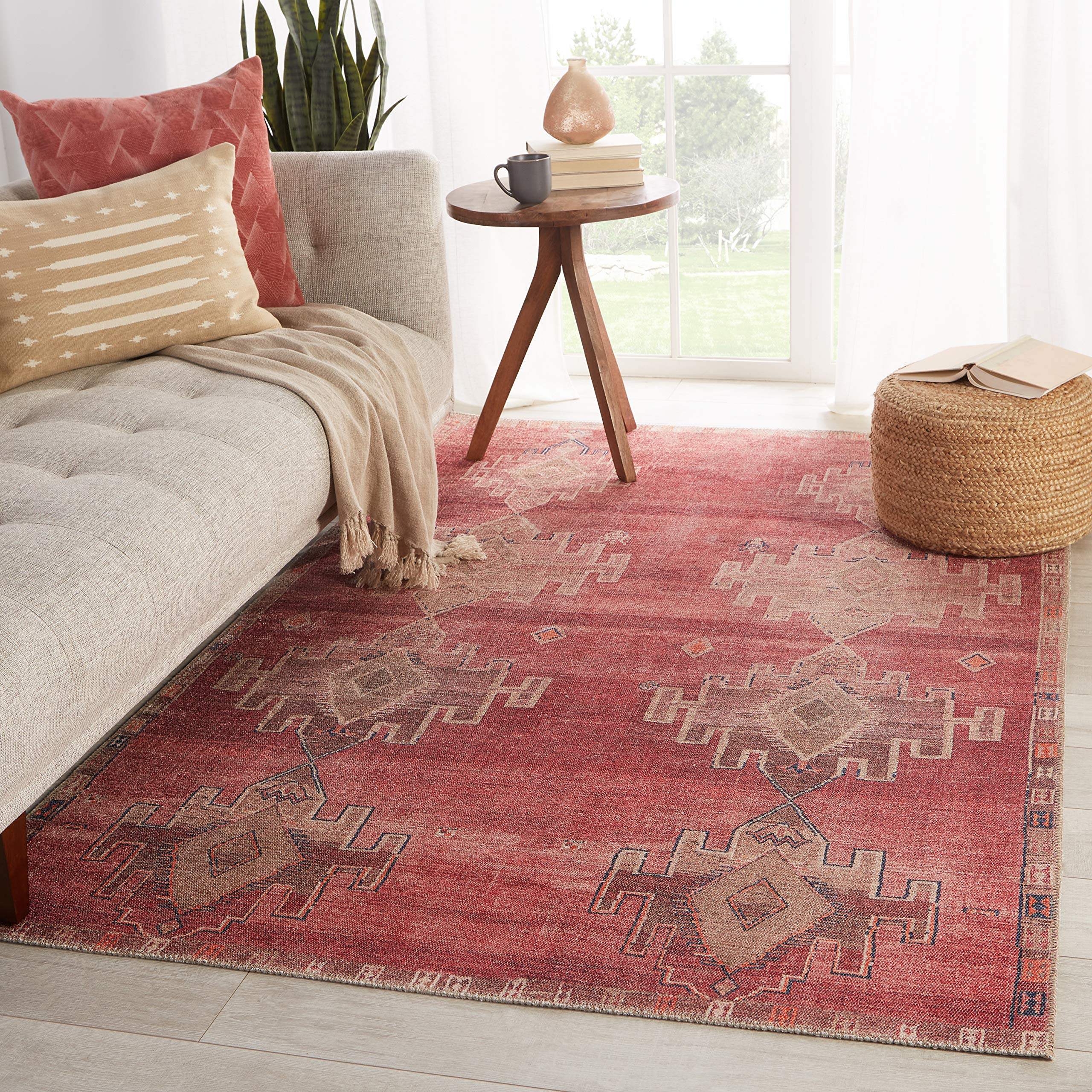 Jaipur Living Machine Washable 2x10 Runner Rug - Farmhouse Style Pink Area Rug for Hallway, Kitchen, or Entryway | Soft & Durable Home Decor
