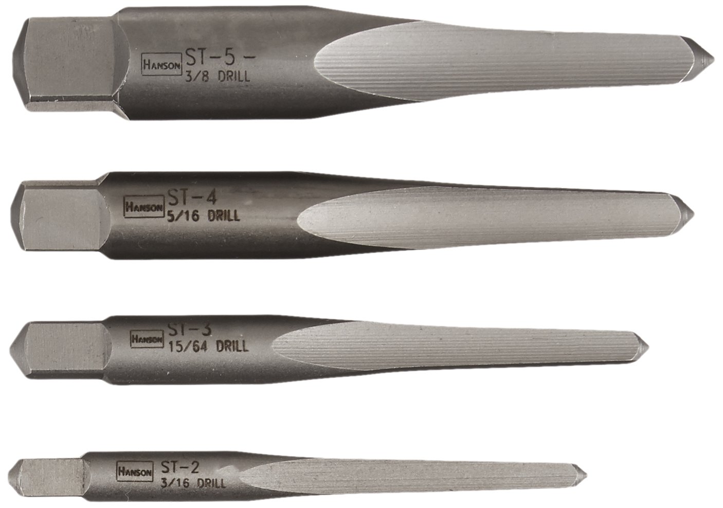 Irwin Tools 53625 4-Piece Straight Flute Screw Extractor Set - Remove Stripped, Broken or Damaged Screws Easily for DIY, Automotive and Home Repair Projects