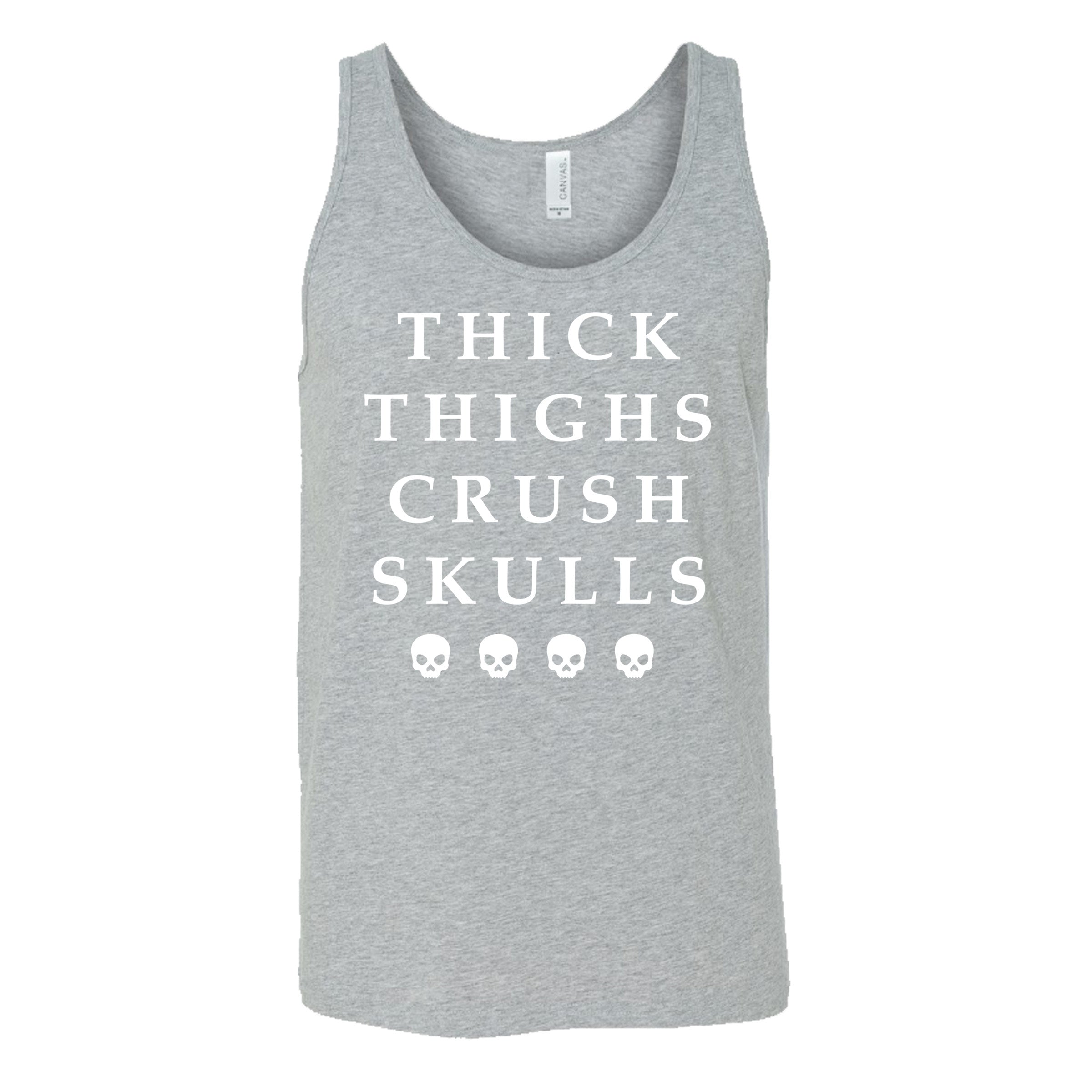 Unisex Thick Thighs Crush Skulls Graphic T-Shirt - Funny Sarcastic Tee for Women & Men - Perfect for Casual Wear, Gifts, and Punk Rock Outfits