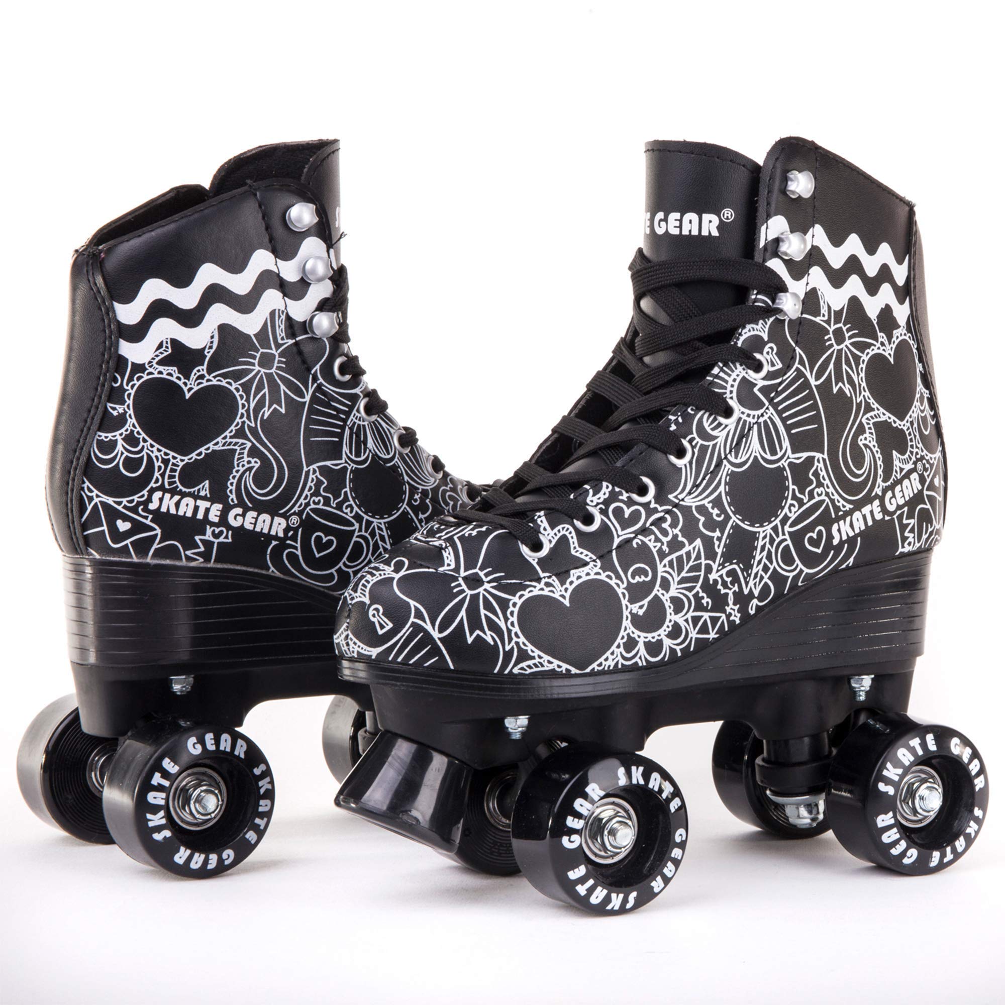 C SEVEN Cute Quad Roller Skates for Kids & Adults - Adjustable Size, Comfortable Design for Indoor & Outdoor Skating, Rink, Park & Street Fun