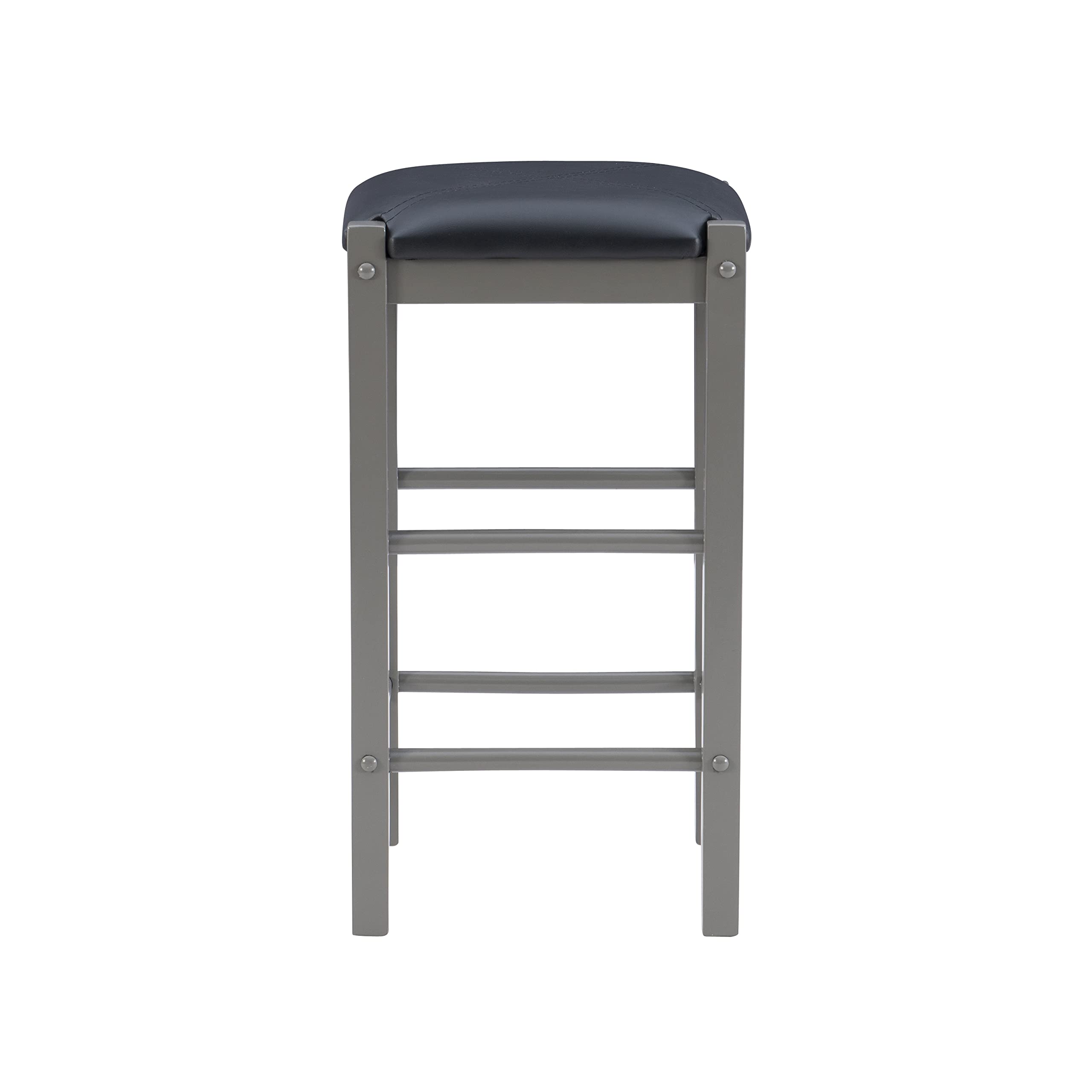 Linon Grey and Faux Marble 3-Piece Tavern Set - Bar Height Table with 2 Stools for Kitchen, Dining Room, or Pub Decor