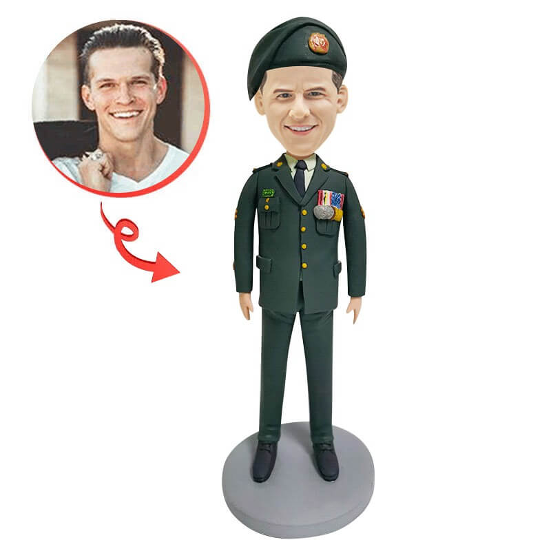Custom Military Bobblehead - Personalized Uniformed Officer Figurine - Perfect for Gifts, Office Decor & Military Appreciation Events