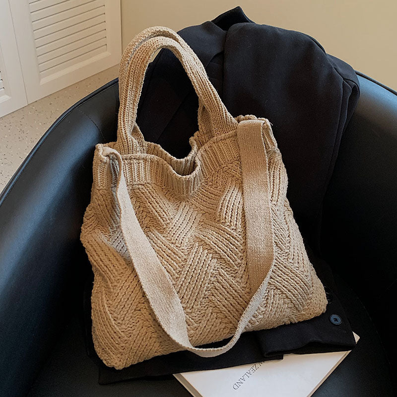 Stylish Japanese & Korean Wool Knitted Handbags for Women - Perfect for Work, Travel and Everyday Use