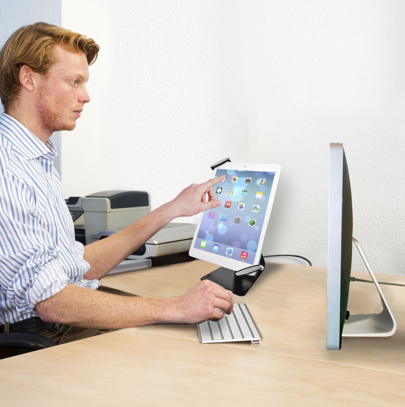 CTA Digital Universal Anti-Theft Tablet Stand & Security Grip - Compatible with iPad, Samsung Galaxy & More - Perfect for Travel, Cafes & Public Spaces