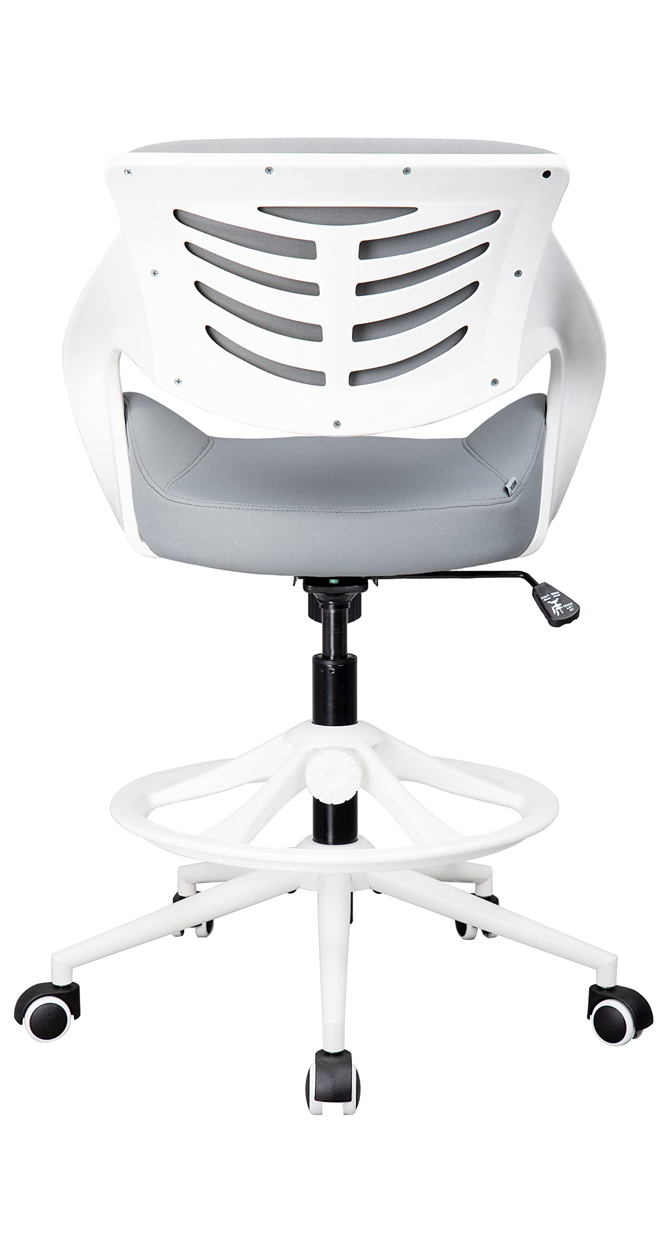 Ergonomic Drafting Chair with Lumbar Support & Foot Ring - Adjustable Swivel Task Chair for Standing Desks & Office Work - Grey - Perfect for Architects, Designers & Long Hours at Computer