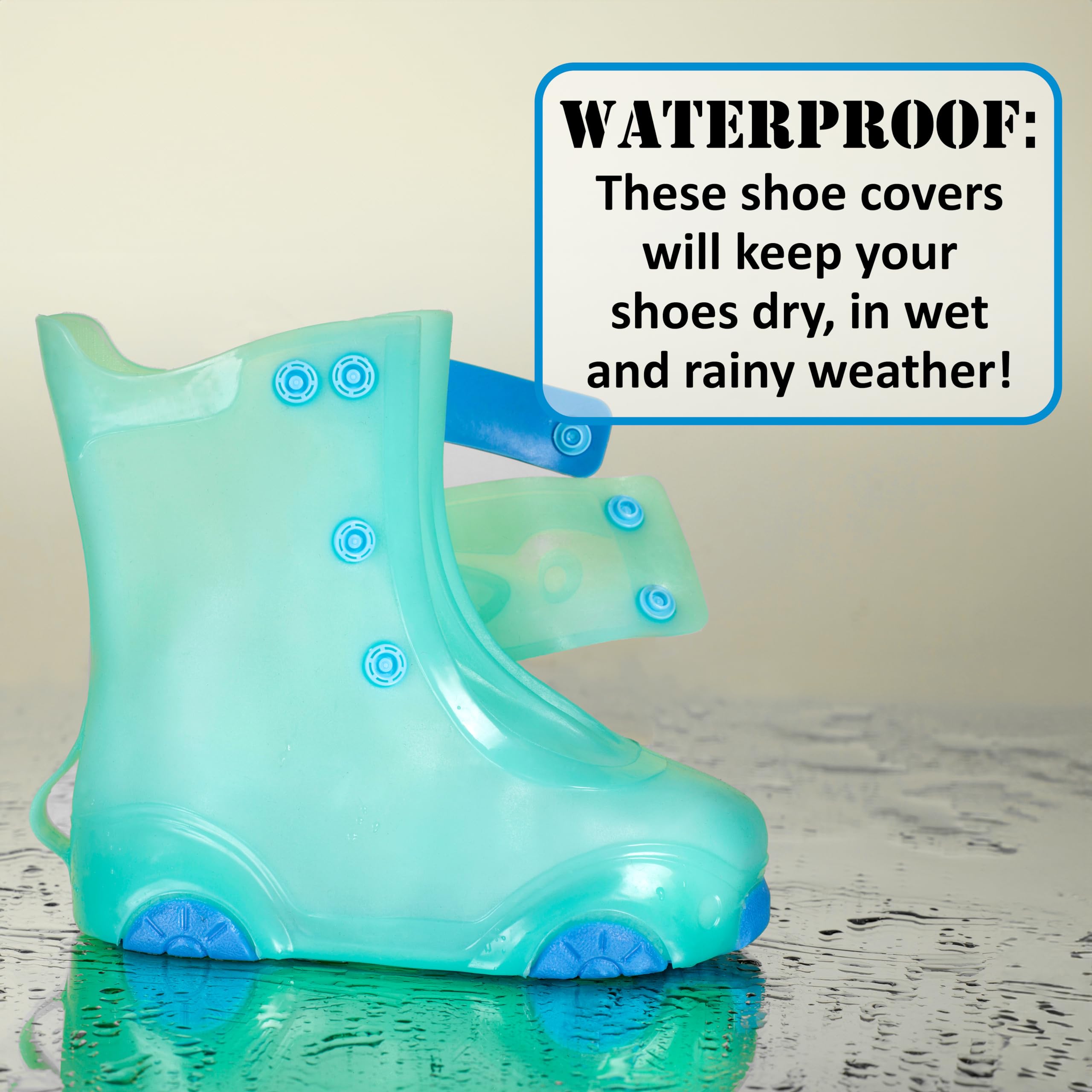 Waterproof Rain Shoe Covers for Kids - Reusable Galoshes & Overshoes for Boys and Girls - Perfect for School, Outdoor Play & Rainy Day Adventures