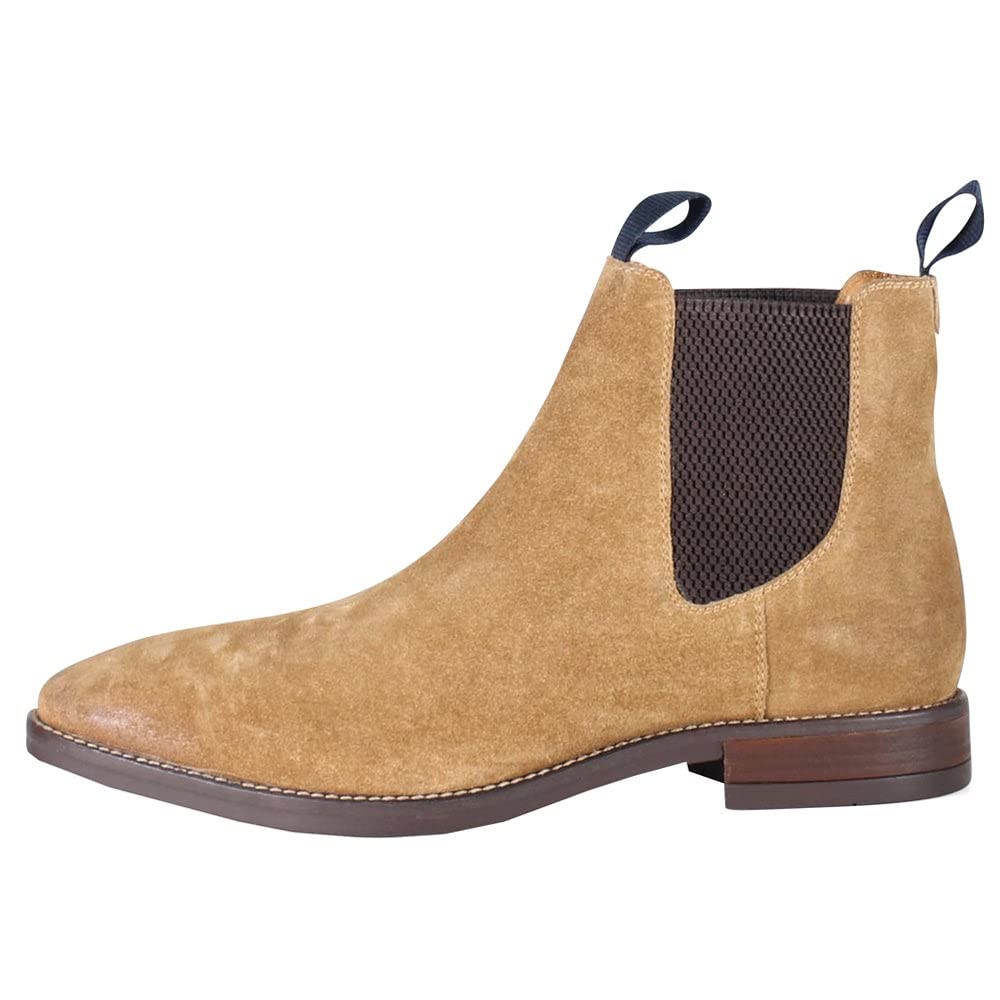 Diba True Men's Lock Hart Chelsea Ankle Boots - Beige Suede Leather, Comfortable Slip-On Dress Shoes for Casual & Business Wear