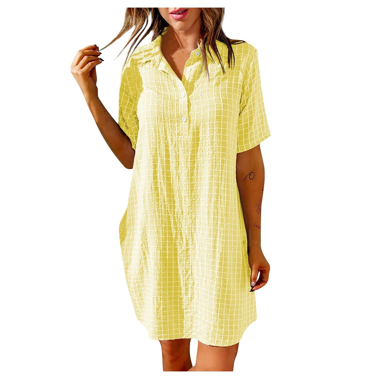 Women's Summer Tie Back Long Lantern Sleeve Square Neck Ruffle Dress - Elastic Waist A-Line Mini Casual Dress for Beach, Vacation, and Outdoor Parties