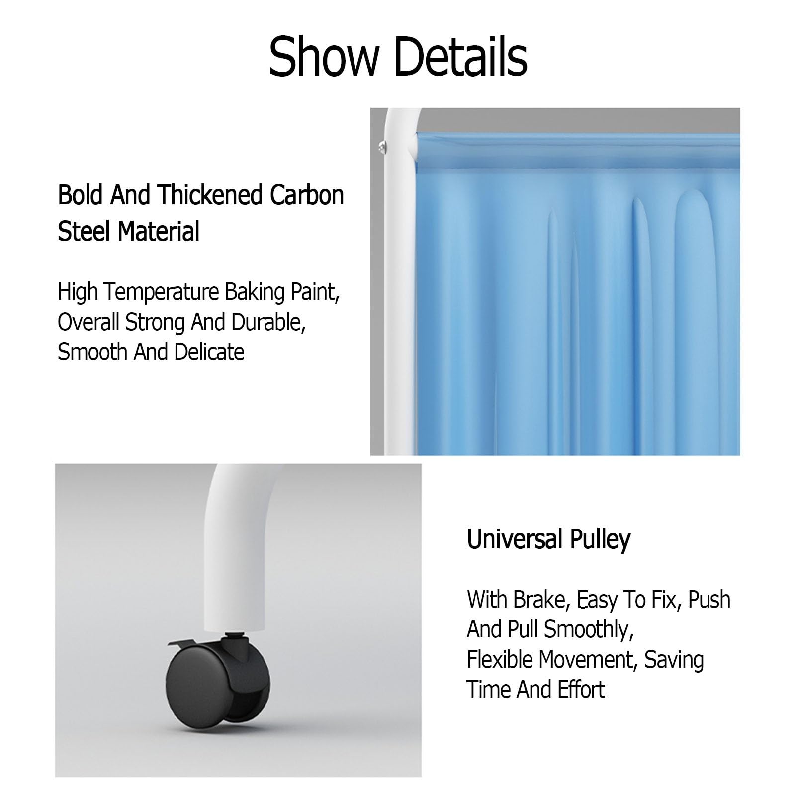 6ft High Mobile Medical Privacy Screen - 3-Panel Folding Rolling Partition with Wheels for Clinics, Beauty Salons & Offices | Blue | Ideal for Patient Privacy, Room Dividers & Workspace Separation