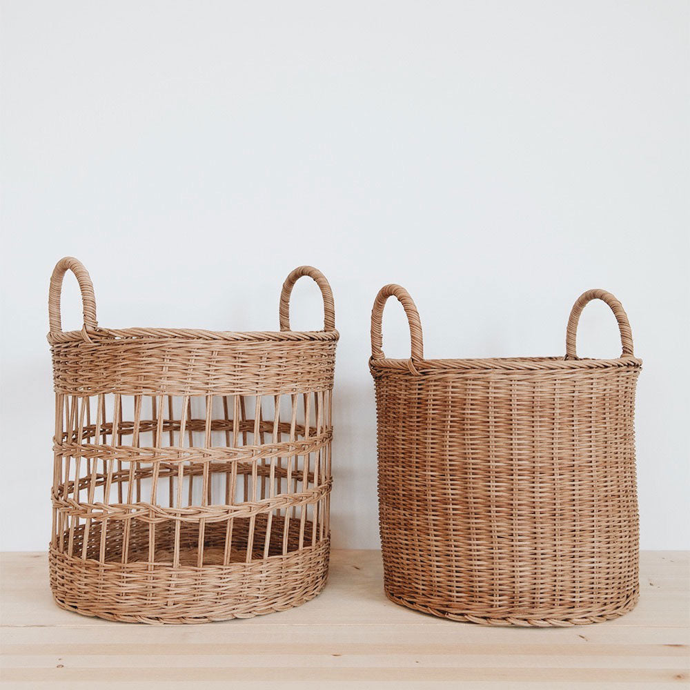 Lolo Rattan Basket - Natural Woven Storage Basket for Home Decor, Organizing Blankets, Toys & Laundry - Perfect for Living Room, Bedroom & Nursery