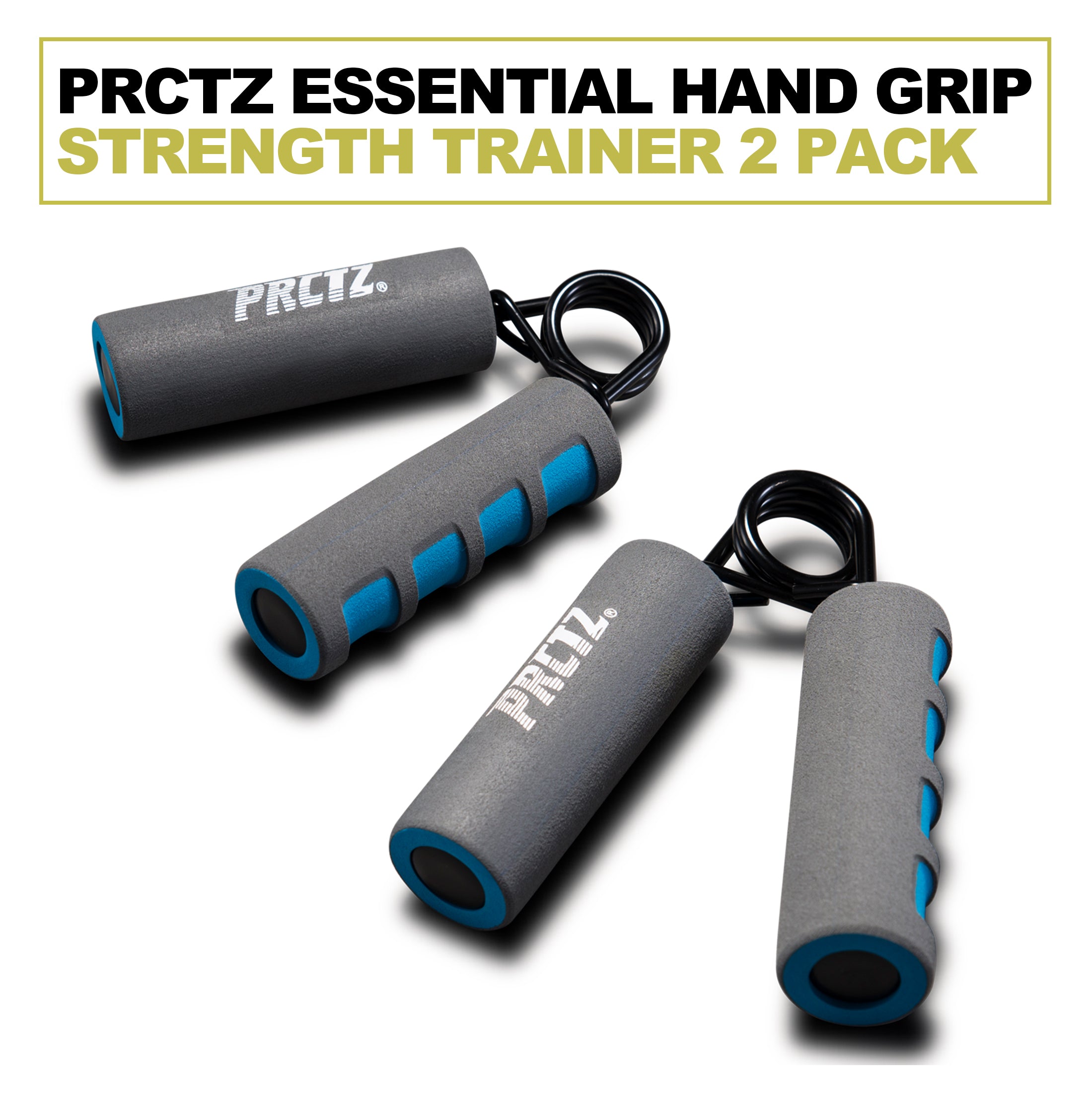 PRCTZ Essential Hand Grip Strengthener - 2 Pack Set for Hand Therapy, Forearm & Finger Strength Training - Perfect for Athletes, Musicians & Office Workers