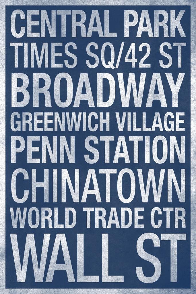 Dry Erase Laminated Subway New York City Blue Poster - 16x24 Wall Art for Home, Office & Classroom Decor | Perfect for Schedules, Memos & Creative Notes