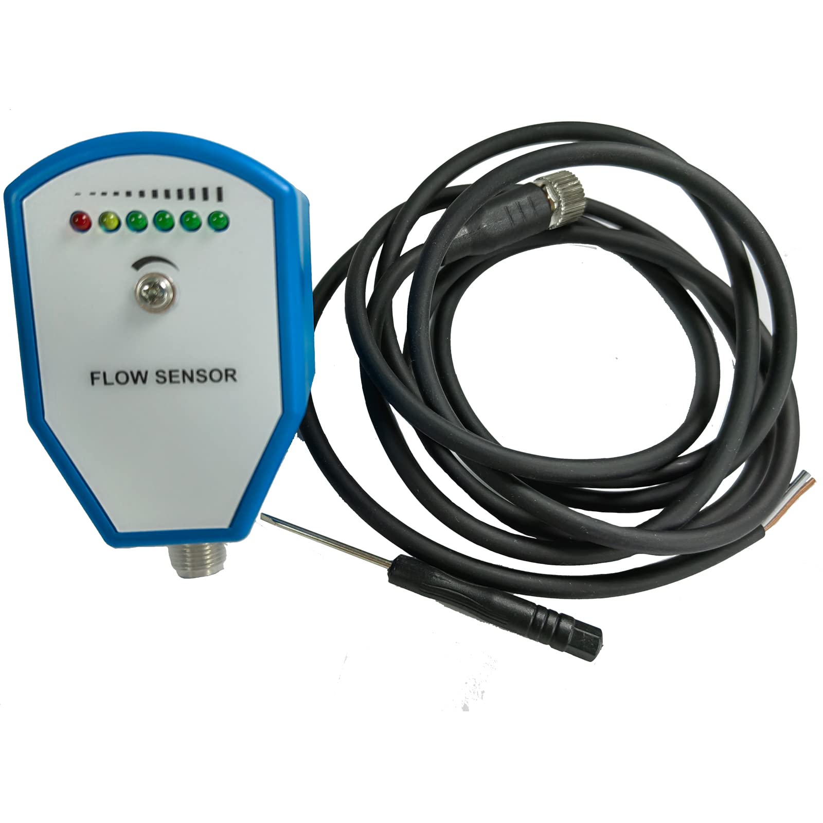 Electronic Flow Switch Thermal Flow Sensor - G1/2 Water Flow Meter for Gas & Liquid Measurement with M12 Connector | Ideal for HVAC, Industrial Automation & Water Treatment Systems