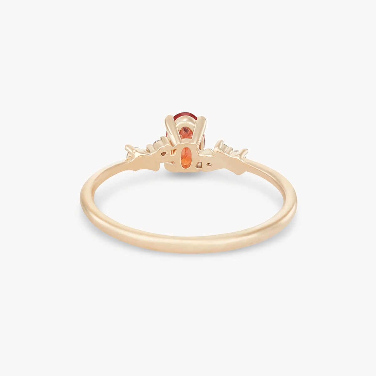 14K Yellow Gold Ring with Coral Sapphire - Unique & Elegant Jewelry for Women - Perfect for Weddings, Anniversaries & Special Occasions