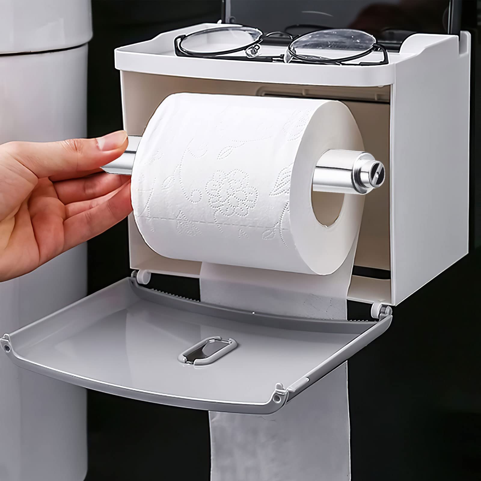 2-Pack Roller Toilet Paper Holder - Wall Mounted Bathroom Tissue Dispenser for Home, Office & RV Use
