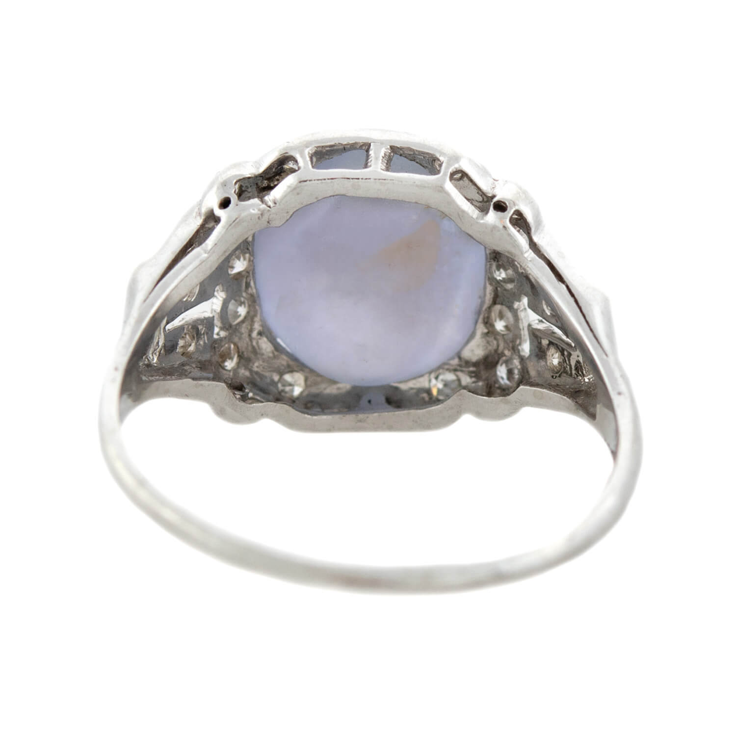 Art Deco Platinum 3.0ct Star Sapphire Cabochon & Diamond Vintage Engagement Ring for Women - Perfect for Weddings, Anniversaries & Special Occasions