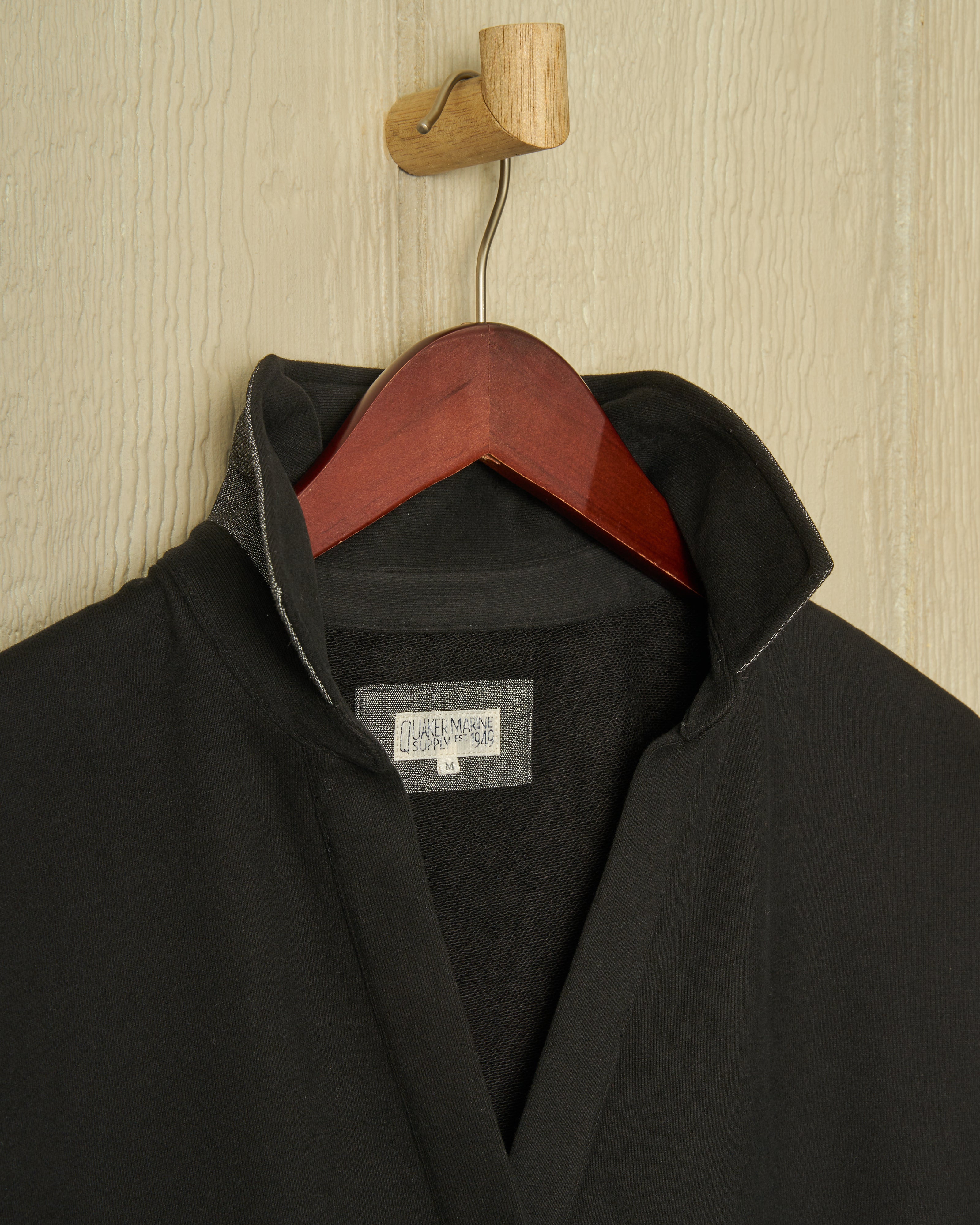 Black Loopback Terry Inlet Pullover - Cozy & Stylish Sweatshirt for Women | Perfect for Casual Wear, Lounge & Outdoor Activities