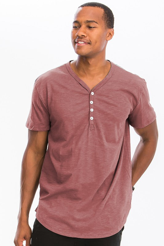 Men's Short Sleeve 4-Button Henley Shirt - Casual Cotton Tee for Summer Outfits, Date Nights & Weekend Wear