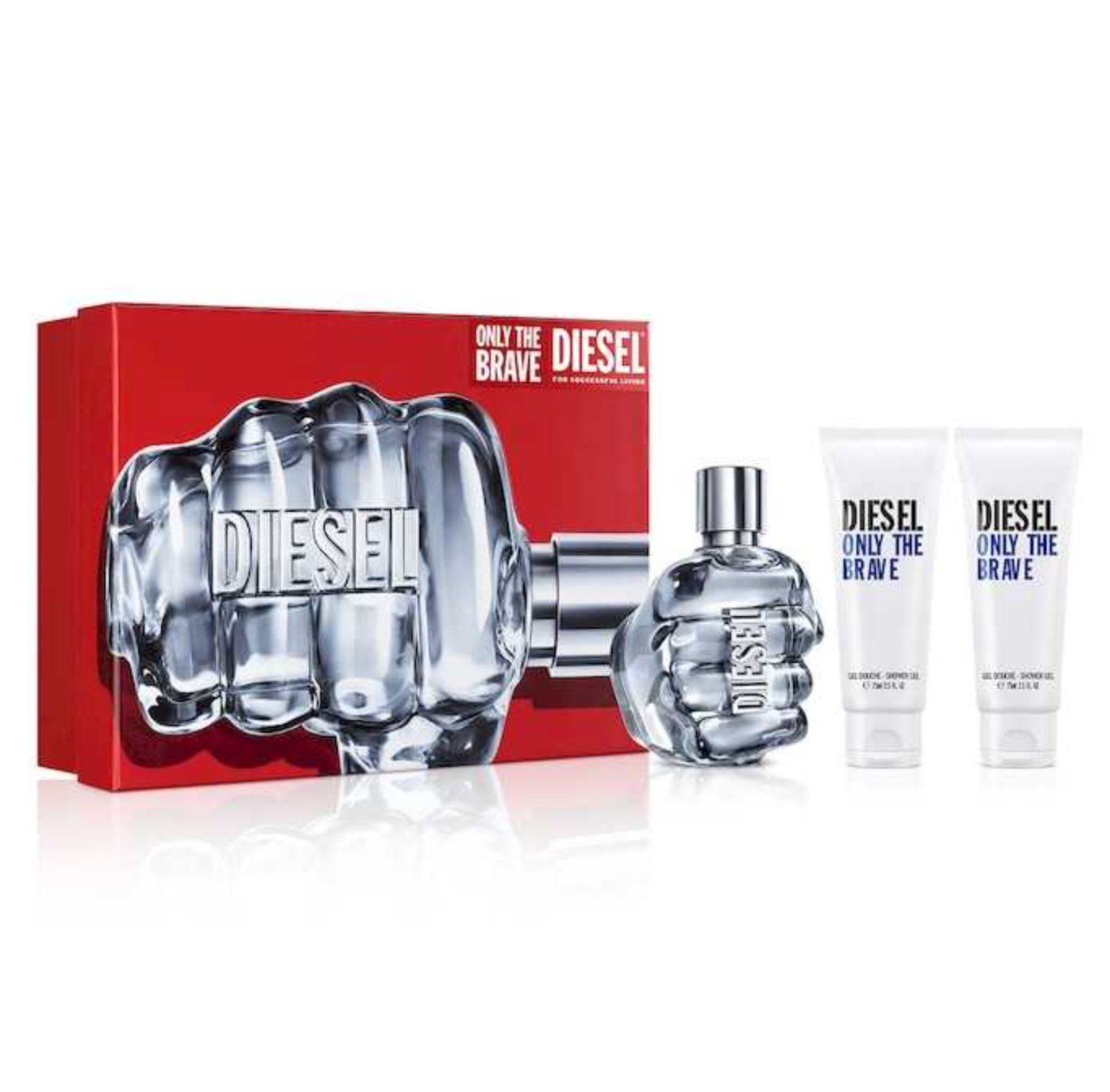 Diesel Only The Brave 3-Piece Gift Set for Men - 125ML EDT Spray + 2 X 75ML Shower Gel | Cologne & Body Wash Set | Perfect for Gifts, Travel & Daily Use