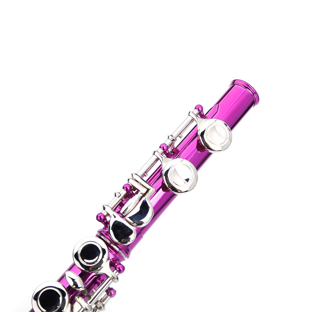 **16 Key Closed Hole C Flute for Beginners, Kids & Students - Cupronickel Flute with Joint Grease, Cleaning Rod & Rose Red Carrying Case - Perfect for School Bands, Music Lessons & Home Practice**