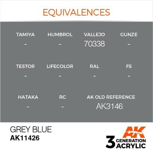 AK Interactive AK11426 Grey Blue Acrylic Paint - 17ml Bottle for Miniature & Model Painting - 3rd Generation Formula - Perfect for Warhammer, Dioramas & Scale Models