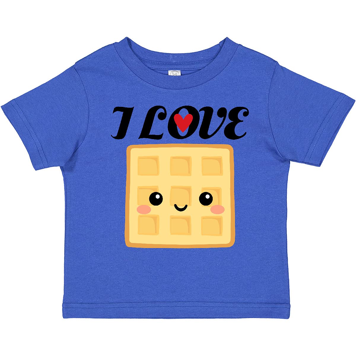 Inktastic Waffle Lover - I Love Waffles Toddler T-Shirt for Boys & Girls | Cute Breakfast Themed Cotton Tee for Kids, Toddlers & Babies | Perfect for Family Brunch, Breakfast Outings & Waffle Day Celebrations