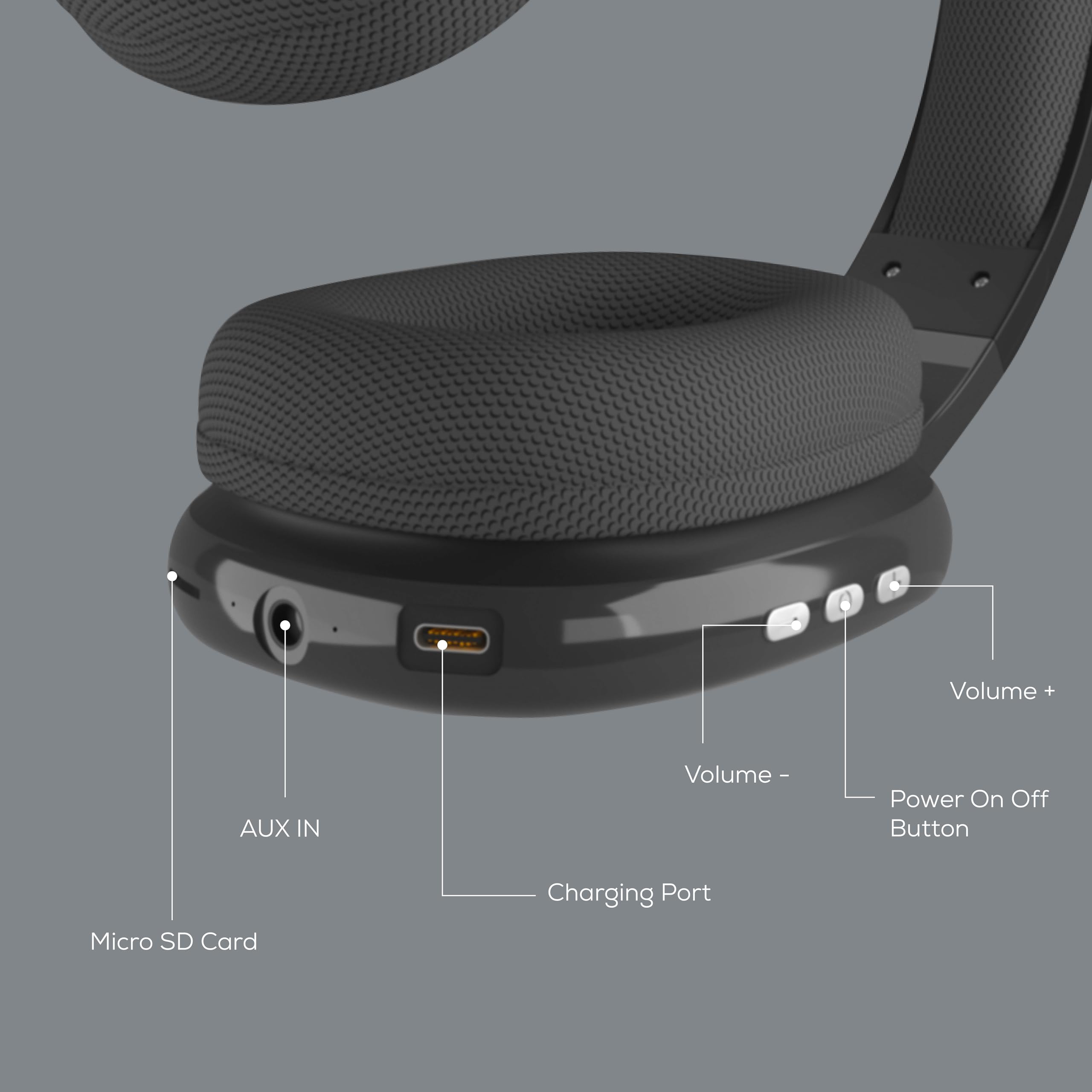 Gabba Goods Wireless Over Ear Bluetooth Headphones with Microphone - Noise Cancelling Headset for Travel, Work & Gaming - Built-in MicroSD, Wired/Wireless Modes - Compatible with TV, PC & Smartphones (Black) - Perfect for Commuting, Office Meetings & Home Entertainment