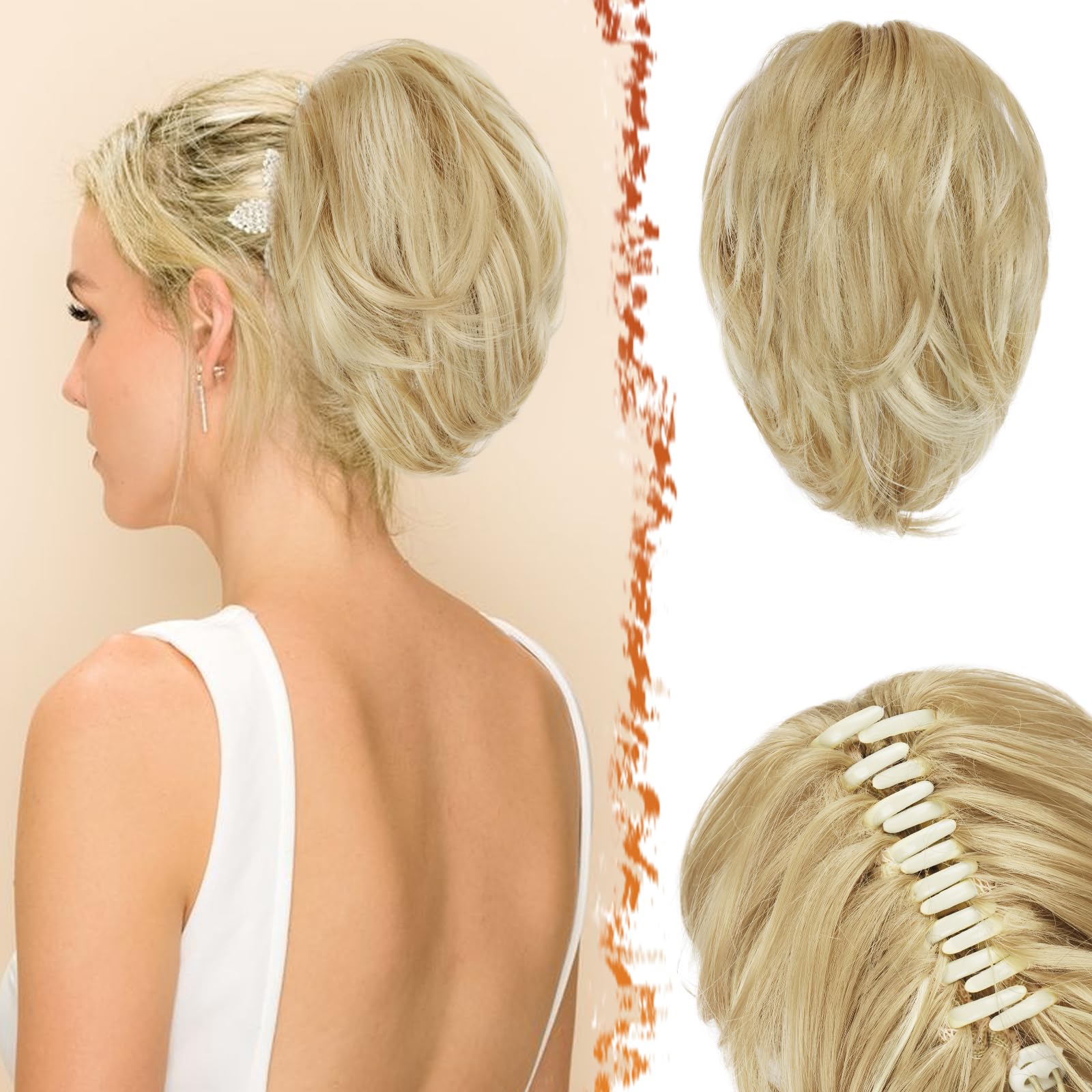 8 Inch Claw Clip Hair Bun Extension for Straight Hair - Perfect for Updos, Ponytails & Everyday Hairstyles