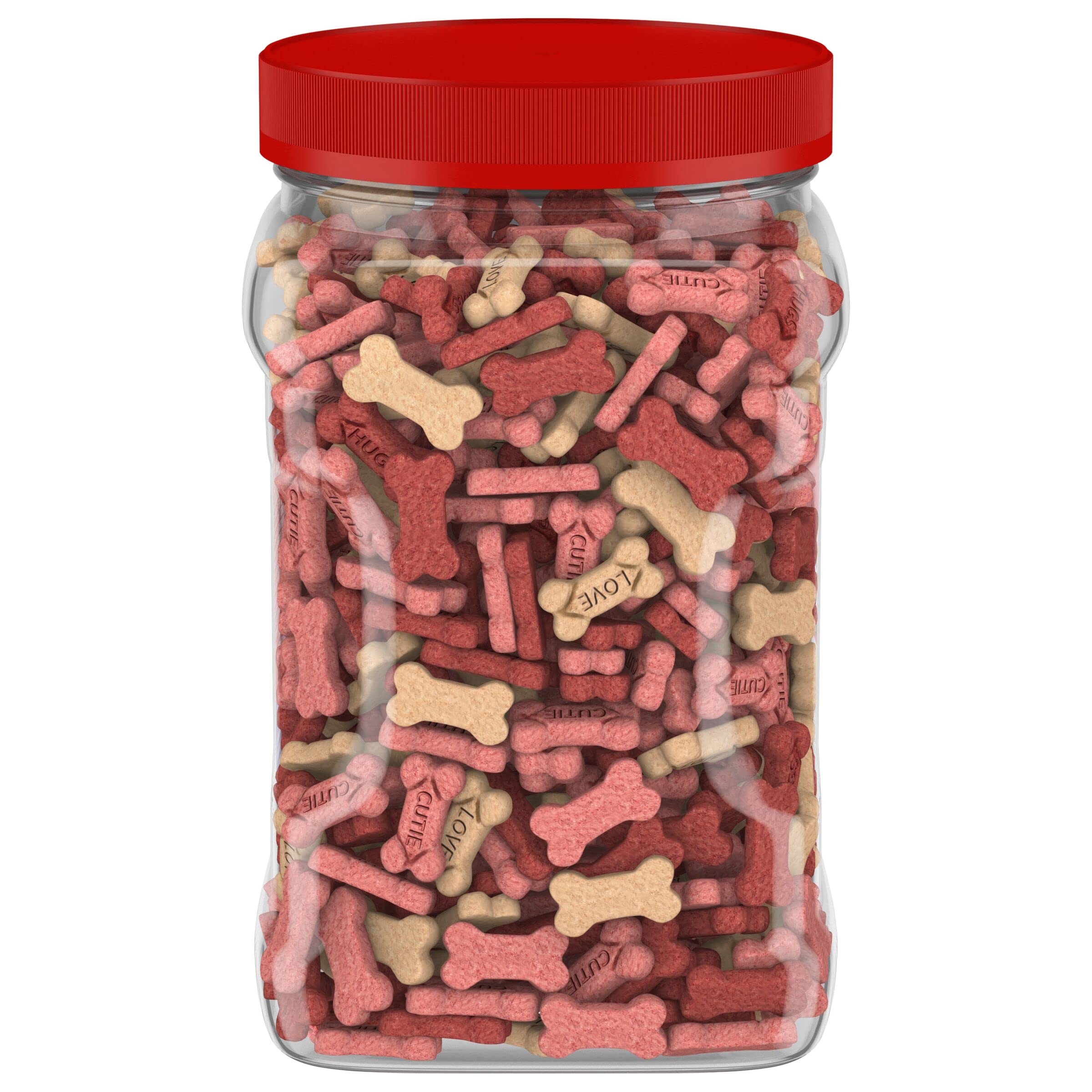 Milk-Bone Sweetheart Snacks Mini's Dog Treats - 25oz Canister (Pack of 6) | Crunchy & Delicious Training Rewards for Small & Medium Dogs | Perfect for Obedience Training, Positive Reinforcement & Daily Snacking