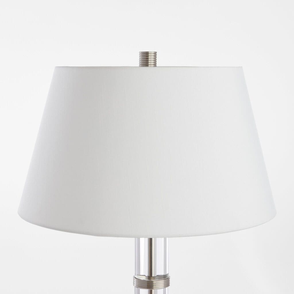 Cyan Design 11712 Silvia Table Lamp - Polished Nickel, Acrylic & White Shade - Modern Bedside & Living Room Lighting