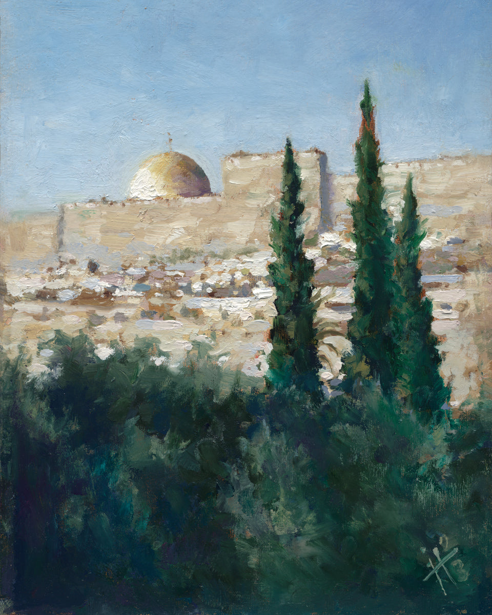 Jerusalem Painting by Igor Piddubnyi - Handmade Ukrainian Artwork for Home & Office Decor