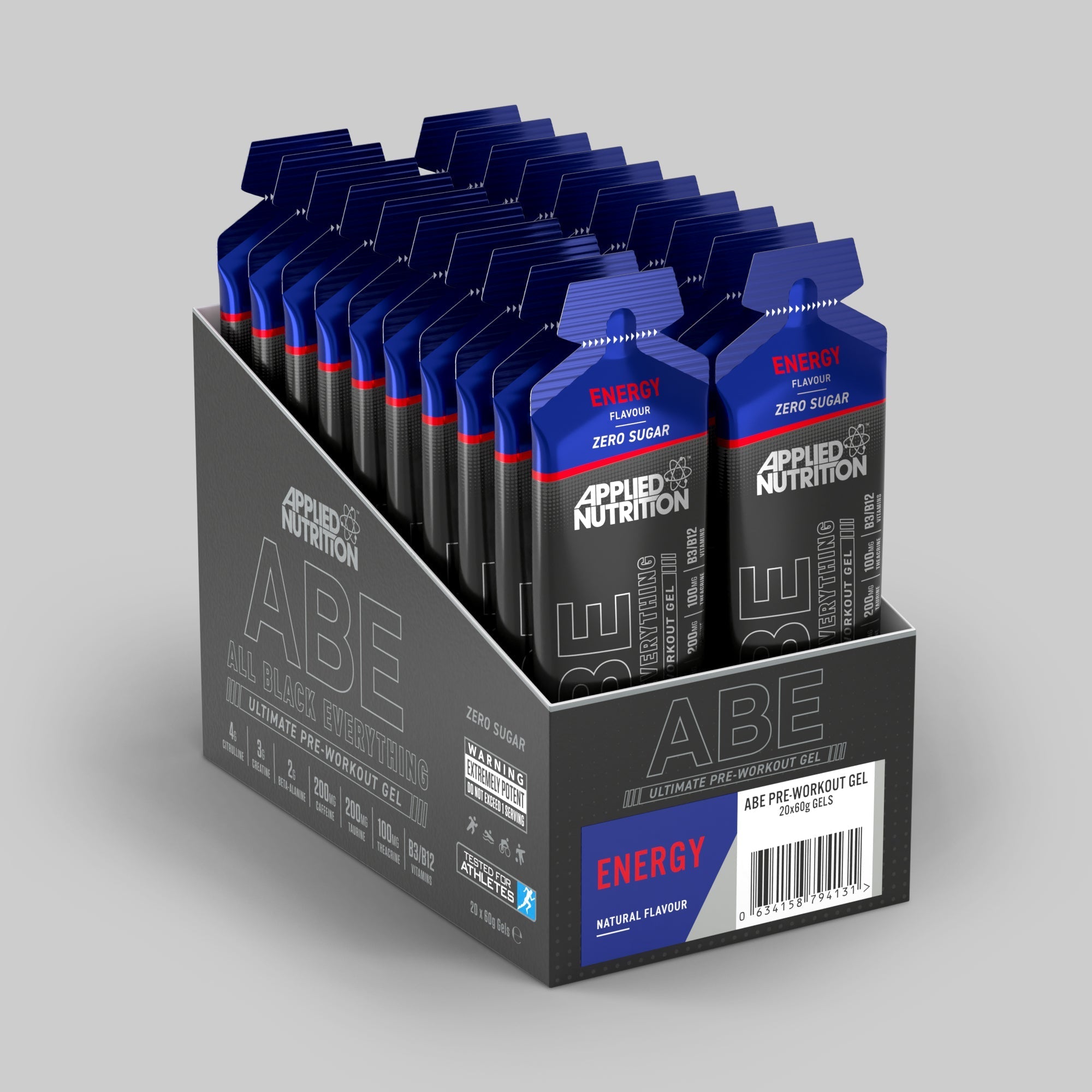 Applied Nutrition ABE Pre Workout Gel - 20 Pack x 60g | Energy Booster for Gym & Fitness | Perfect for Bodybuilding & Intense Training