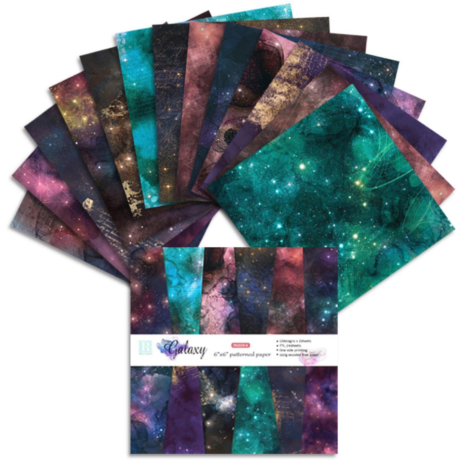 10-Piece DIY Scrapbooking Paper Set - 24 Sheets 6x6 Inch Decorative Cardstock for Photo Albums, Journals & Crafts | Premium Background Paper for Card Making, Memory Books & Creative Projects | Perfect for Scrapbooking, Gift Wrapping & Home Decor