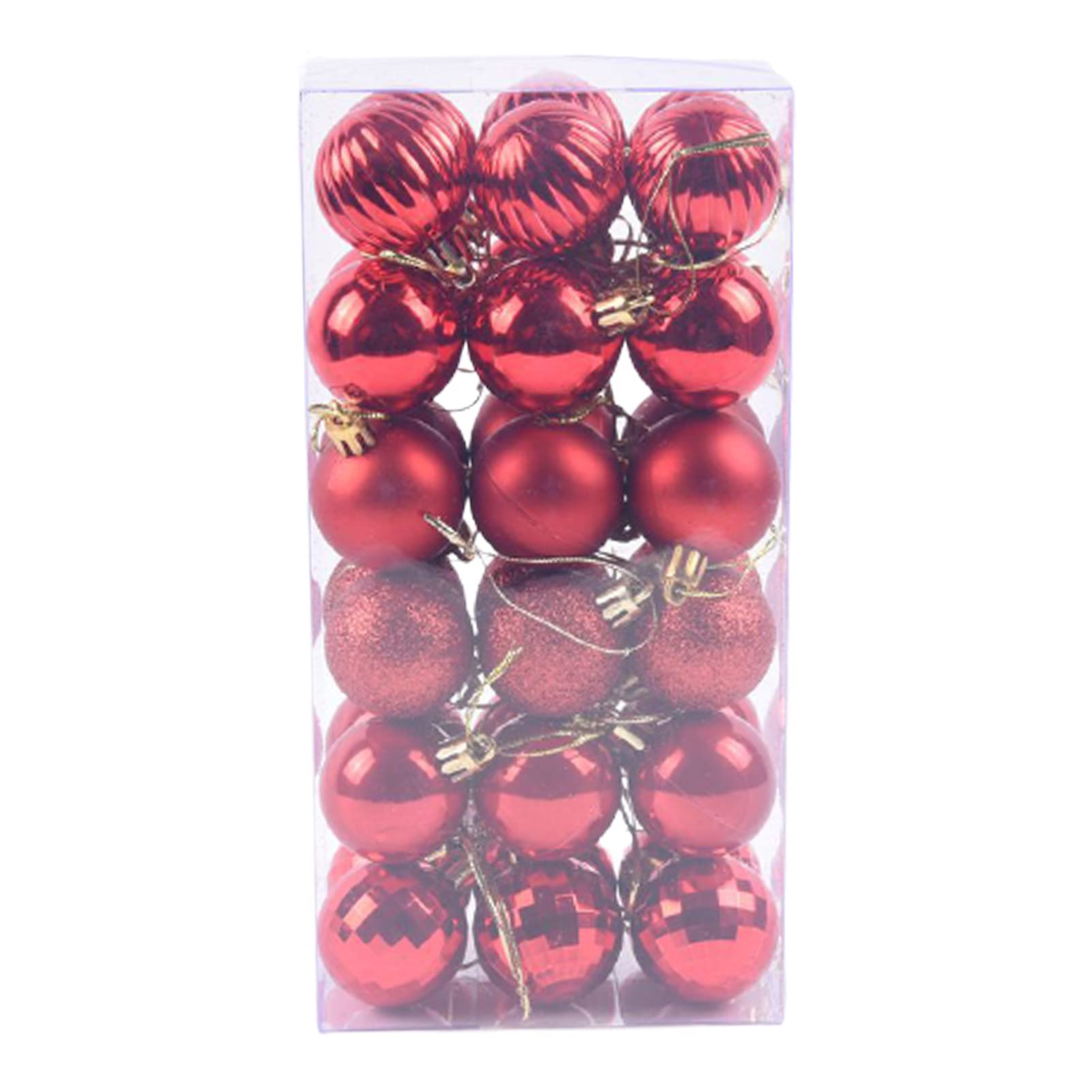 36Pcs Shatterproof Christmas Ornament Balls - Glitter Plastic Holiday Decorations for Tree, Home & Dorm - Durable Anti-Deform Xmas Decor for Indoor/Outdoor Use - Perfect for Christmas Party, Gift Wrapping & Festive Decorating