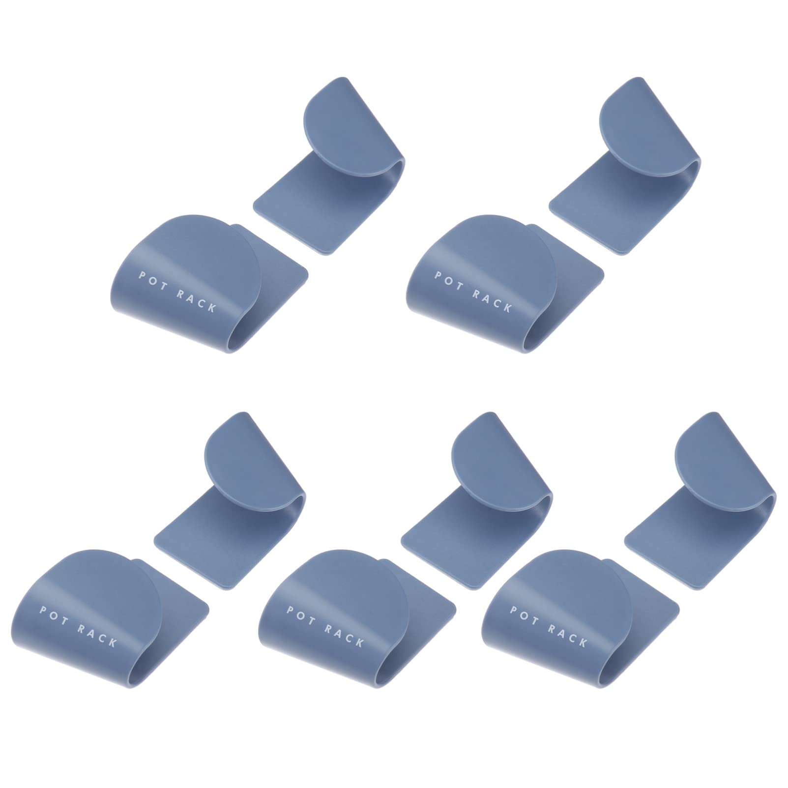 5-Pack Plastic Pot Lid Organizer - Wall Mount & Cabinet Door Storage Rack for Kitchen Pots and Pans - Space-Saving Lid Hangers (Blue) - Perfect for Small Kitchens, RVs, and Dorm Rooms