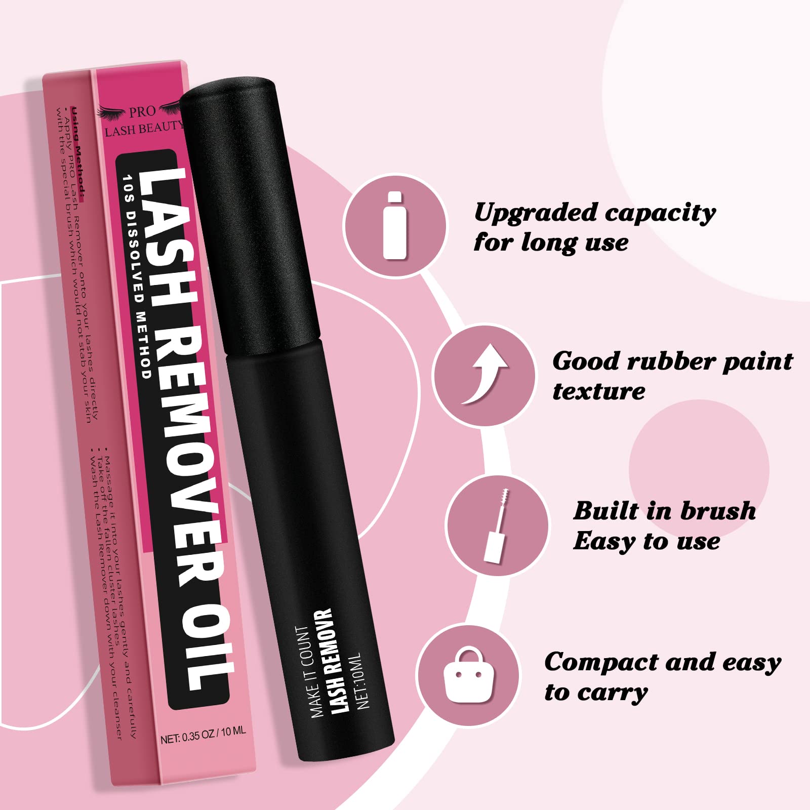 **Cluster Lash Glue Remover 10ML – Gentle DIY Eyelash Extension Remover & Eye Makeup Cleanser – Easy Cluster Lash Removal, Soothing & Nourishing Oil Formula – Perfect for Home Use & Salon Aftercare**