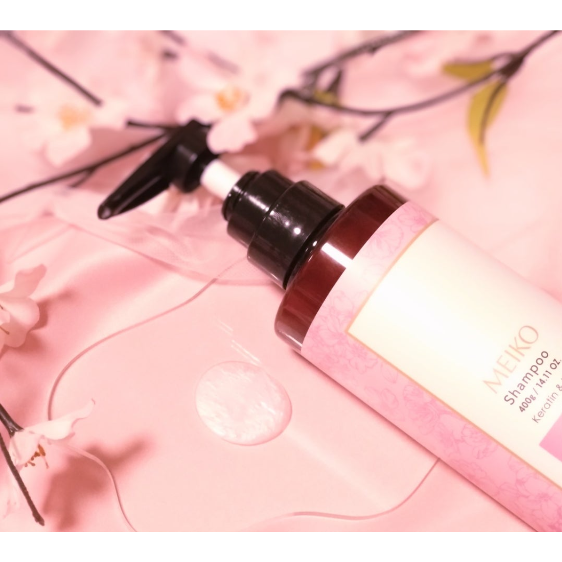 Meiko Cherry Blossom Shampoo & Conditioner Set for Damaged Hair Repair - Hydrating & Nourishing Hair Care Duo for Dry, Frizzy Hair - Perfect for Daily Use & Salon-Quality Results at Home