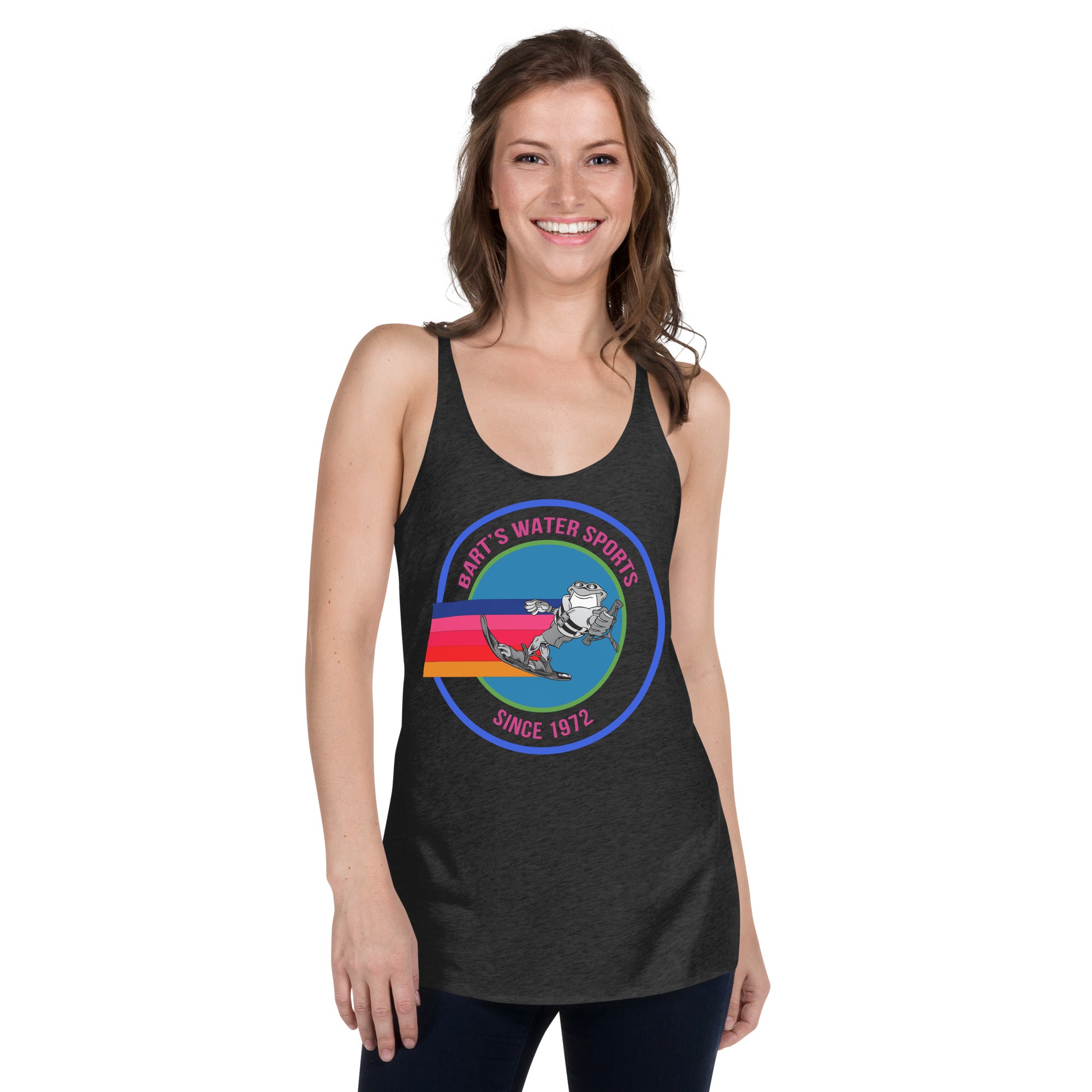 Frog Slalom Ski Racerback Tank Top for Women & Men - Quick-Dry Performance Shirt for Water Sports & Wakeboarding - Bart's Water Sports