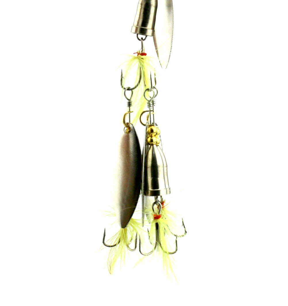10PCS Feather Fishing Hooks with Rotating Spinner Spoon Lures - 6G Bass Trout Fishing Tackle Baits (Rooster Tail, Spinnerbaits, Blade Spinners) for Freshwater & Saltwater Angling
