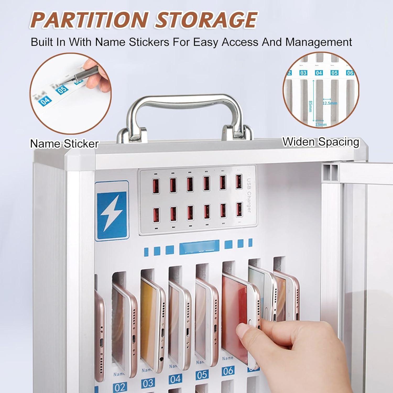 Wall Mounted Cell Phone Storage Cabinet - Secure Phone Locker for Schools, Exams & Offices | Durable Metal Phone Box with Key Lock for Classroom, Testing Center & Workplace Organization