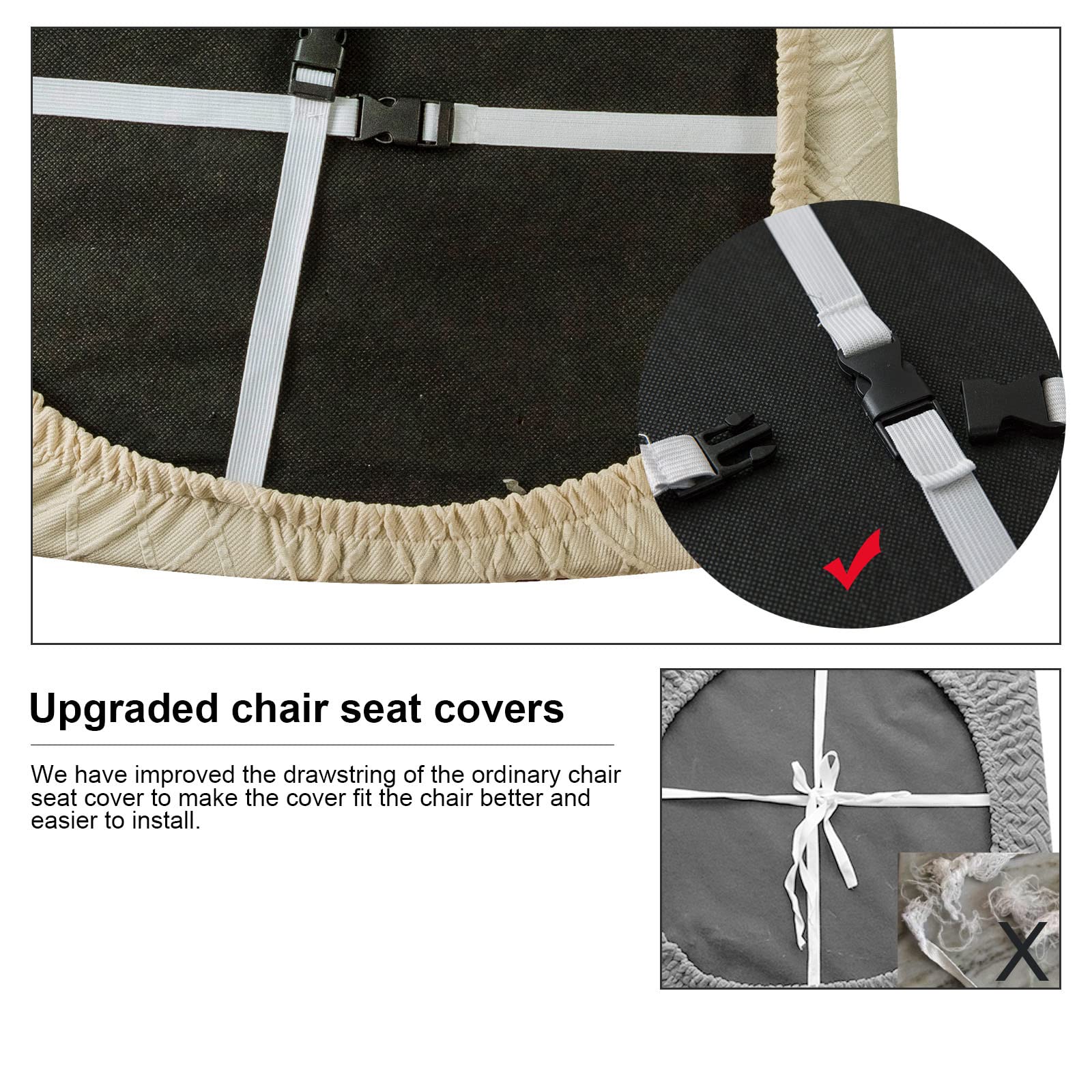 Waterproof Dining Chair Covers Set of 4 - Spill-Proof Beige Kitchen Seat Protectors for Home & Restaurant Use - Perfect for Families with Kids & Pets