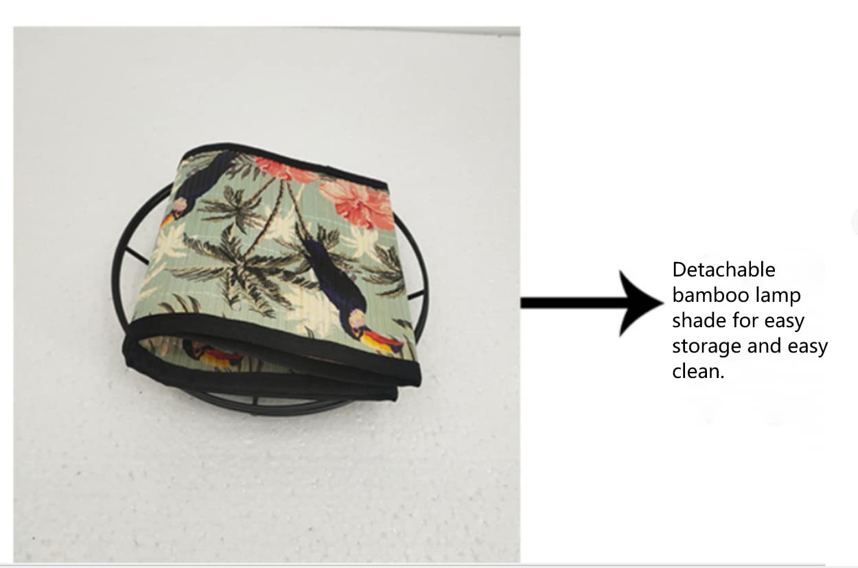Handmade Bamboo Lamp Shade - Traditional Chinese Landscape Chandelier with Detachable Japanese Style Lampshade - Perfect for Floor Lamps & Table Lamps - Elegant Home Decor for Living Room, Bedroom & Office Lighting